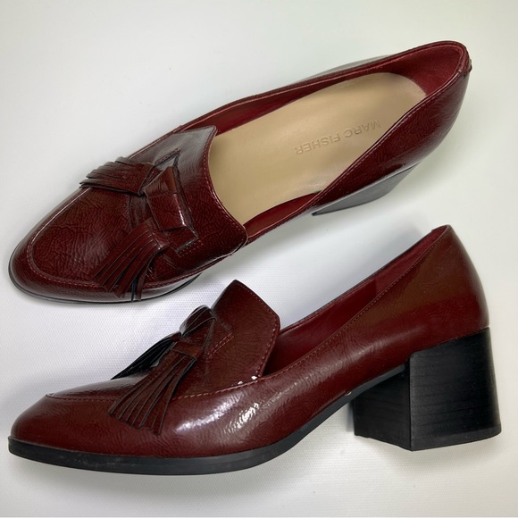 Marc Fisher shoes Phylicia 2 Loafer Burgundy size 8.5 - Picture 2 of 8
